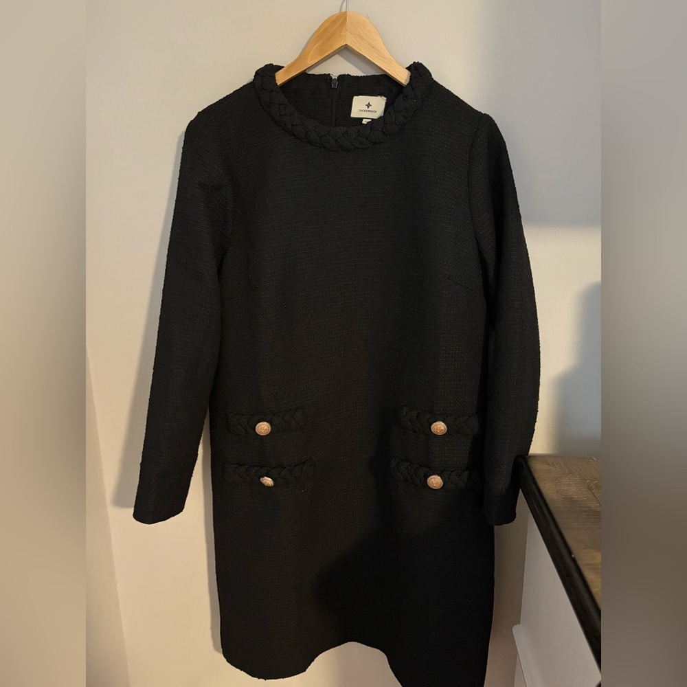 Tuckernuck Black Tweed Long Sleeve Jackie Dress
